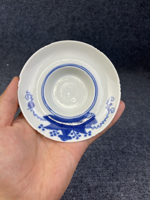 古玩陶瓷青花葡萄紋三才蓋碗拍賣,當前價格2288元