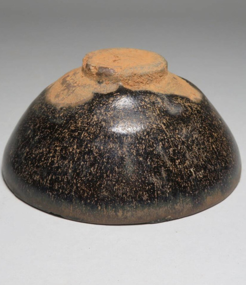 古玩陶瓷建窯芝麻釉茶盞真品鑒賞圖