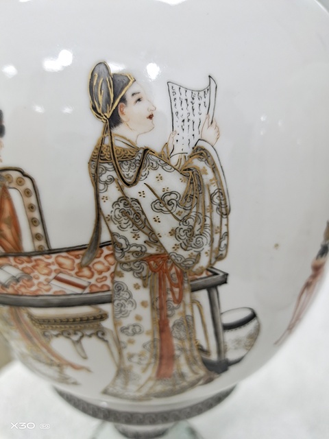 古玩陶瓷才子佳人燈罩真品鑒賞圖