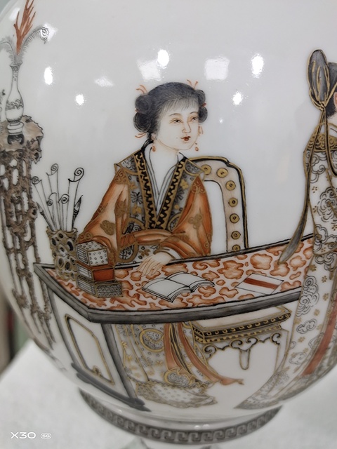 古玩陶瓷才子佳人燈罩真品鑒賞圖