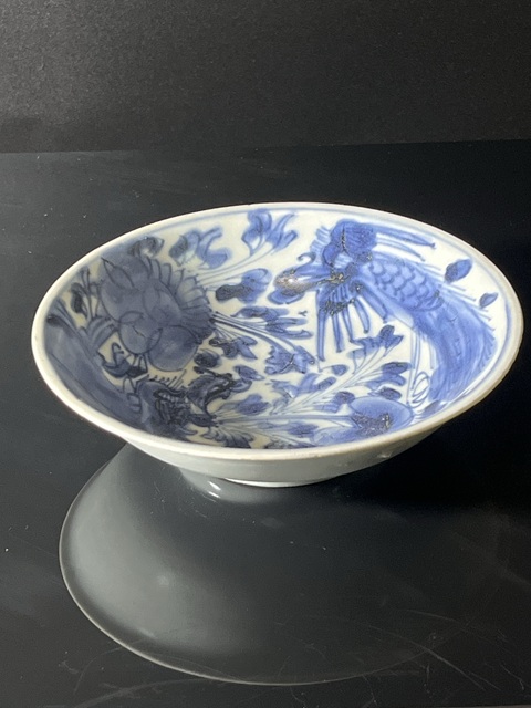 古玩陶瓷清康熙青花雙鳳紋盤拍賣,當(dāng)前價格2200元