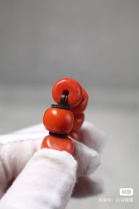 古玩玉器天然南紅珠串真品鑒賞圖