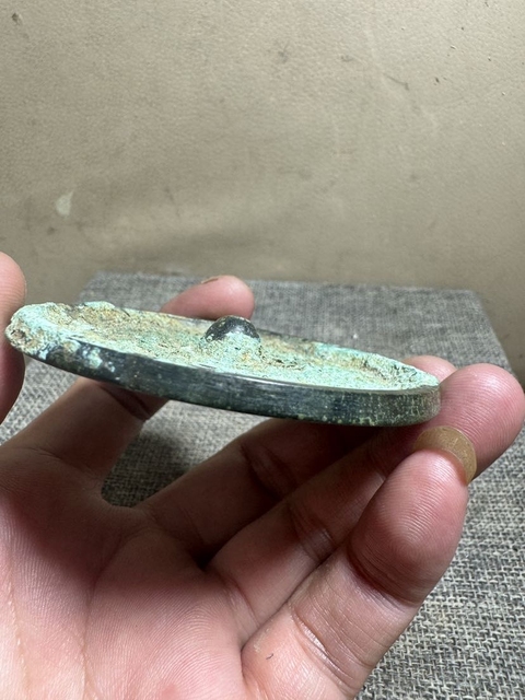 古玩銅器漢代單圈銘文鏡真品鑒賞圖