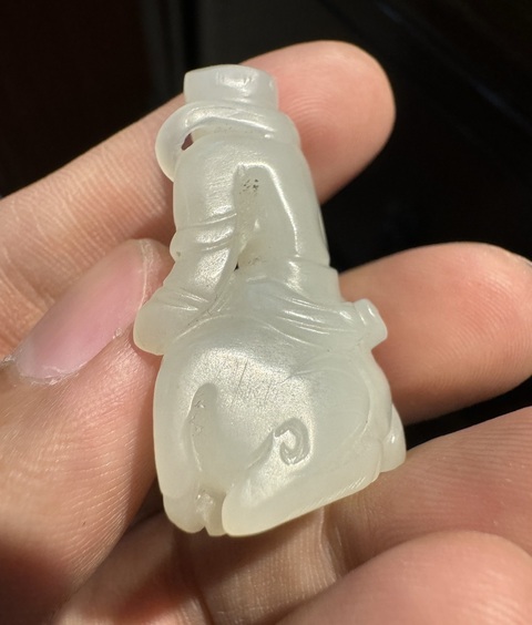古玩玉器伏虎羅漢真品鑒賞圖