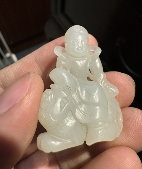 古玩玉器伏虎羅漢真品鑒賞圖
