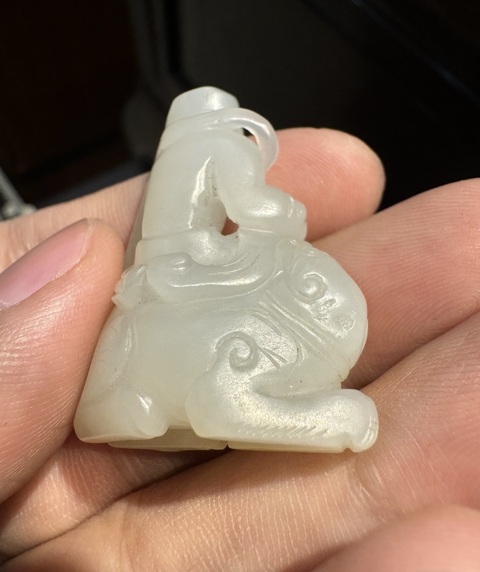 古玩玉器伏虎羅漢真品鑒賞圖