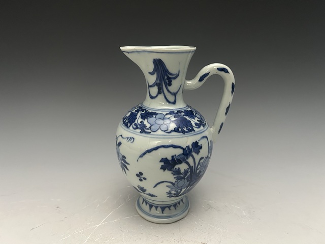 古玩陶瓷清·康熙青花花卉紋花澆真品鑒賞圖