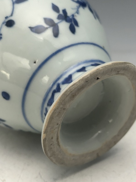 古玩陶瓷清·康熙青花花卉紋花澆真品鑒賞圖