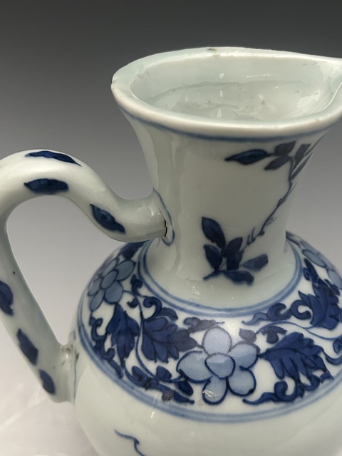 古玩陶瓷清·康熙青花花卉紋花澆真品鑒賞圖