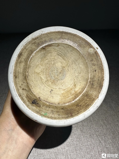 古玩陶瓷粉彩洞石錦雞牡丹紋筆筒真品鑒賞圖