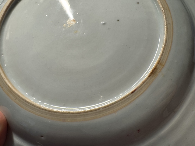 古玩陶瓷青花加彩花卉紋盤真品鑒賞圖