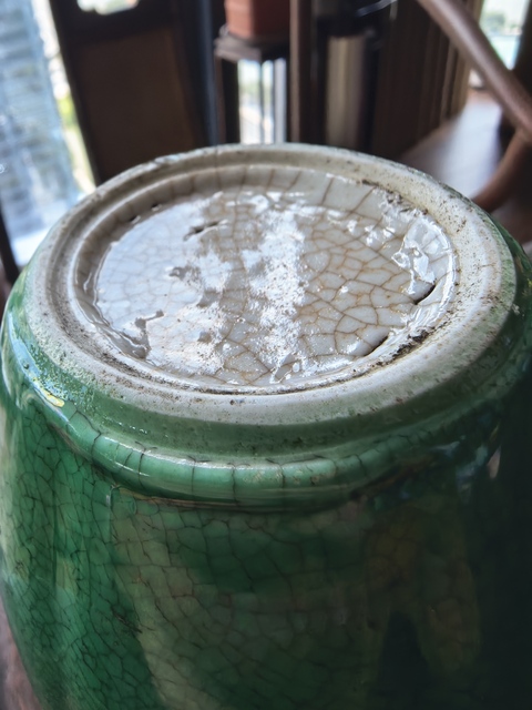 古玩陶瓷綠哥秞瓜棱罐真品鑒賞圖