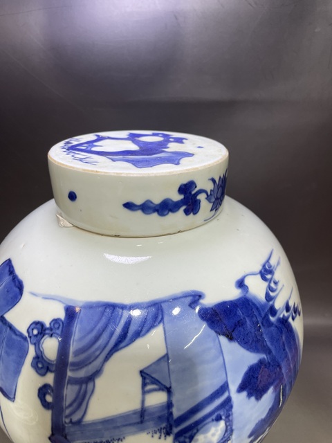 古玩陶瓷天啟青花人物故事蓋罐拍賣，當前價格120000元