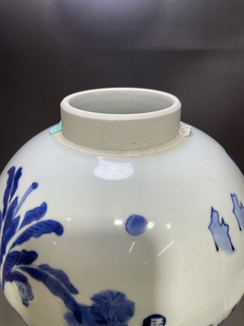 古玩陶瓷天啟青花人物故事蓋罐拍賣，當前價格120000元