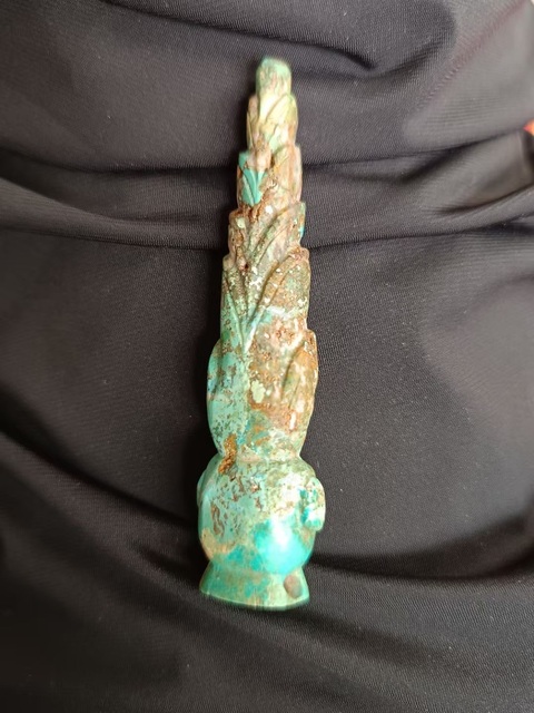 古玩玉器做舊仿古“松石人像”真品鑒賞圖