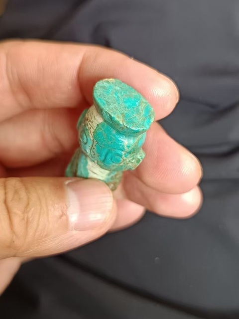 古玩玉器做舊仿古“松石人像”真品鑒賞圖