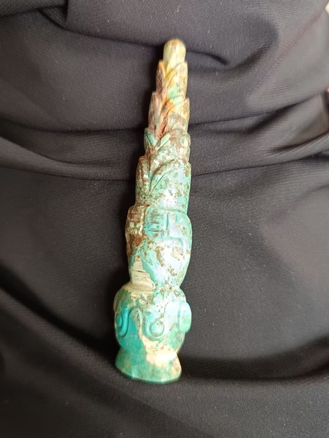 古玩玉器做舊仿古“松石人像”真品鑒賞圖