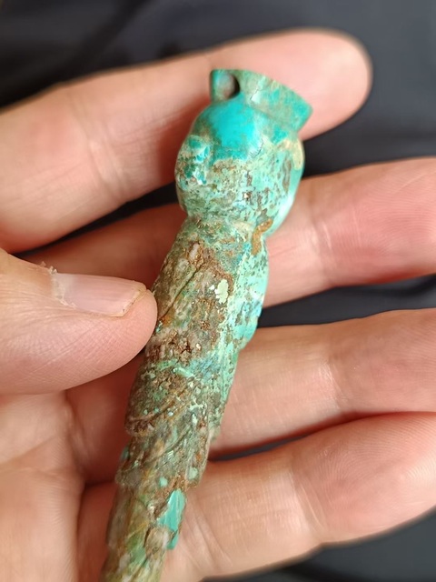 古玩玉器做舊仿古“松石人像”真品鑒賞圖