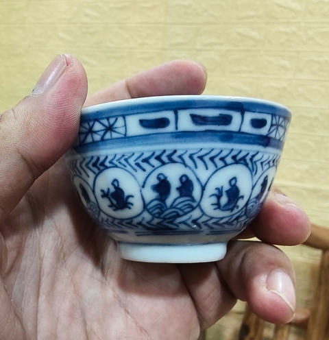 古玩陶瓷清晚期 青花杯真品鑒賞圖