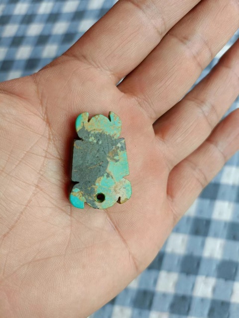 古玩玉器做舊仿古“松石獸面”真品鑒賞圖
