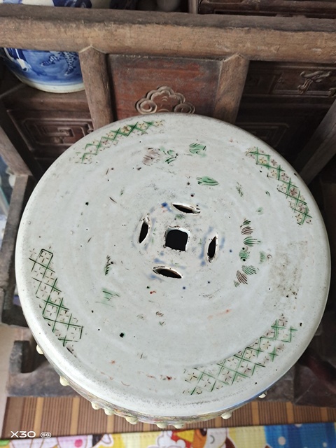 古玩陶瓷八仙圖五彩繡蹲真品鑒賞圖