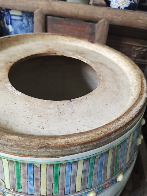 古玩陶瓷八仙圖五彩繡蹲真品鑒賞圖