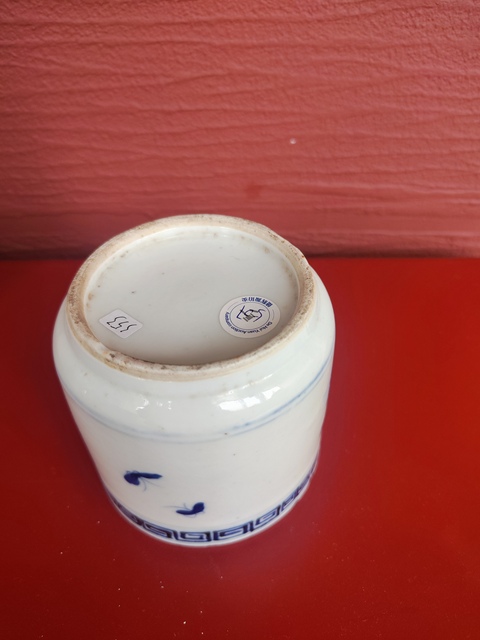古玩陶瓷青花圈足筒式香爐真品鑒賞圖