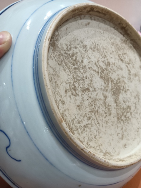 古玩陶瓷壽字紋青花盤真品鑒賞圖