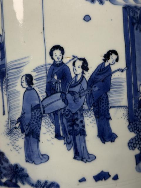 古玩陶瓷青花人物故事紋筆筒真品鑒賞圖