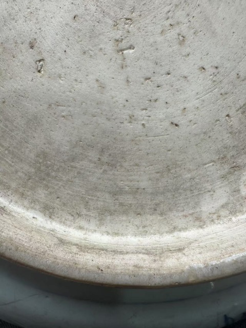 古玩陶瓷梵字紋青花盤真品鑒賞圖