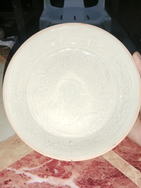 古玩陶瓷青白釉刻花水洗真品鑒賞圖