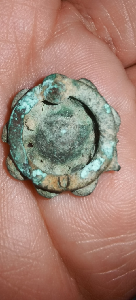 古玩玉器嵌寶石色琉璃帽飾真品鑒賞圖