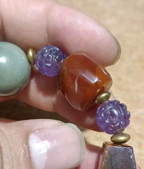 古玩玉器瑪瑙翡翠多寶珠串真品鑒賞圖