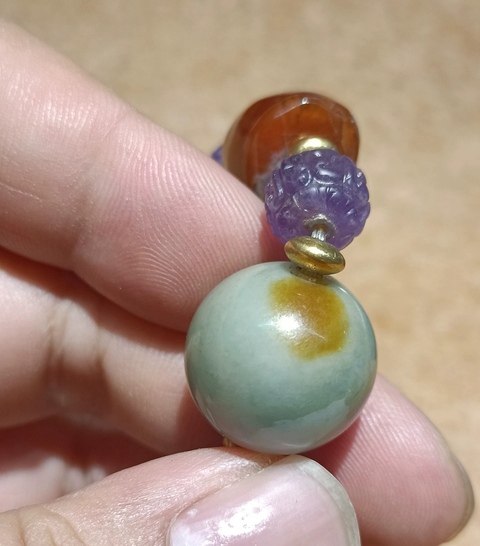 古玩玉器瑪瑙翡翠多寶珠串真品鑒賞圖
