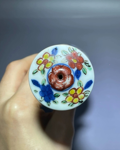 古玩陶瓷青花五彩龍紋筆桿真品鑒賞圖
