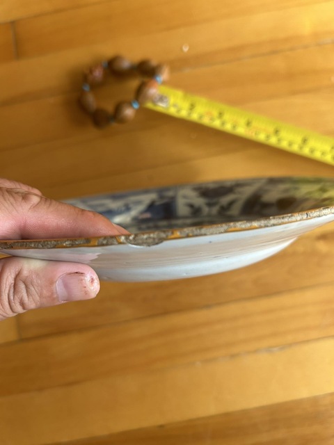 古玩陶瓷山水紋青花盤(pán)真品鑒賞圖
