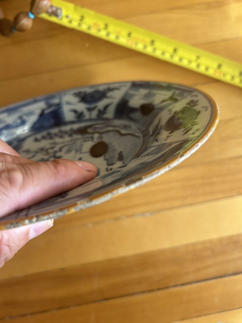 古玩陶瓷山水紋青花盤(pán)真品鑒賞圖