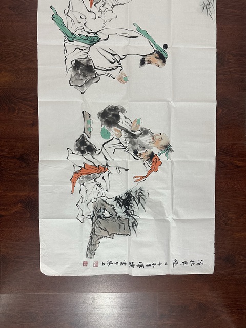 古玩字畫李澤霖清秋奕趣圖橫批真品鑒賞圖