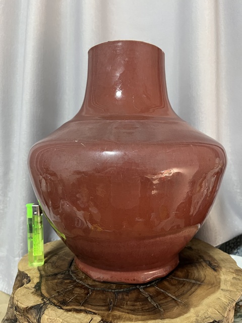 古玩陶瓷紅釉尊瓶真品鑒賞圖