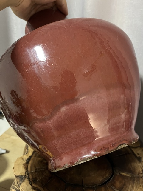 古玩陶瓷紅釉尊瓶真品鑒賞圖