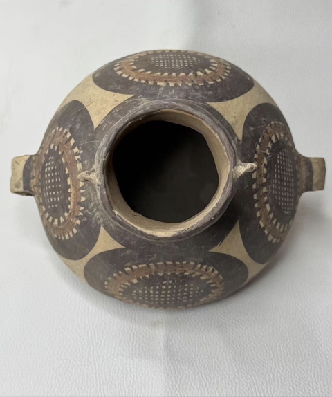 古玩陶瓷彩繪雙系陶壺真品鑒賞圖