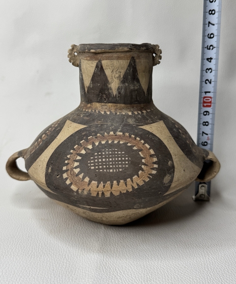 古玩陶瓷彩繪雙系陶壺真品鑒賞圖