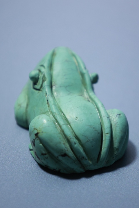 古玩玉器松石青蛙真品鑒賞圖