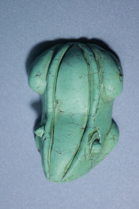 古玩玉器松石青蛙真品鑒賞圖