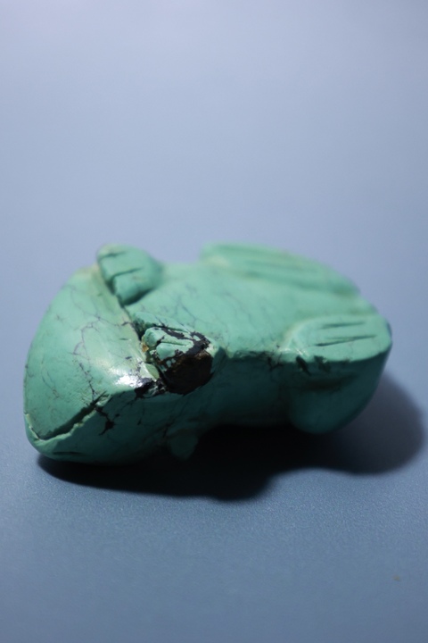古玩玉器松石青蛙真品鑒賞圖