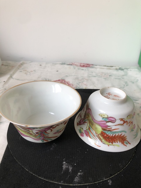 古玩陶瓷龍鳳紋杯真品鑒賞圖