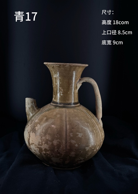 古玩陶瓷青釉瓜棱執壺真品鑒賞圖