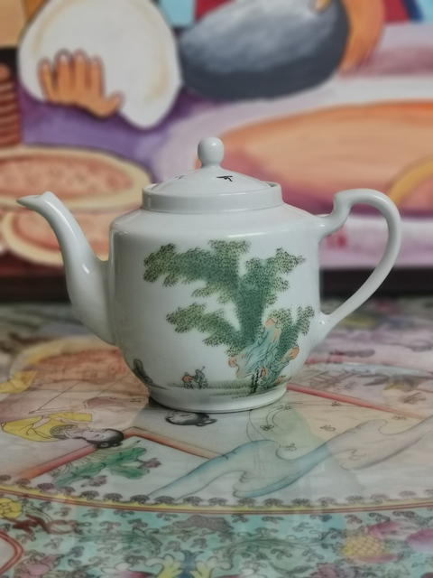古玩陶瓷竹林人物紋執壺拍賣,當前價格1200元