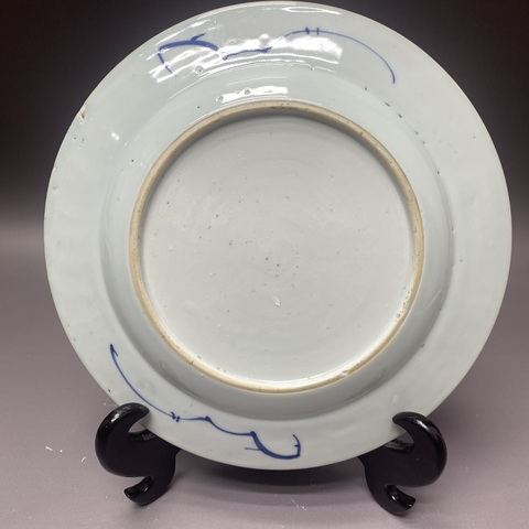 古玩陶瓷花卉紋青花盤真品鑒賞圖