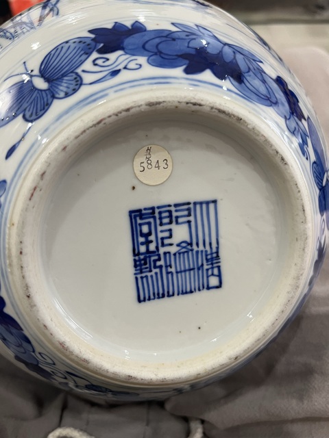 古玩陶瓷清晚期荷塘雅趣紋蓋罐真品鑒賞圖